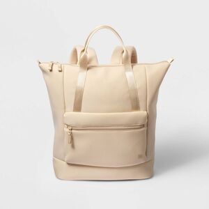 Open Box - All In Motion - Faux Neoprene Tote Backpack - All In Mo Cream